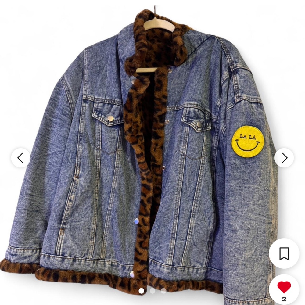 Lala Forever Patched Trucker Jacket in Leopard
